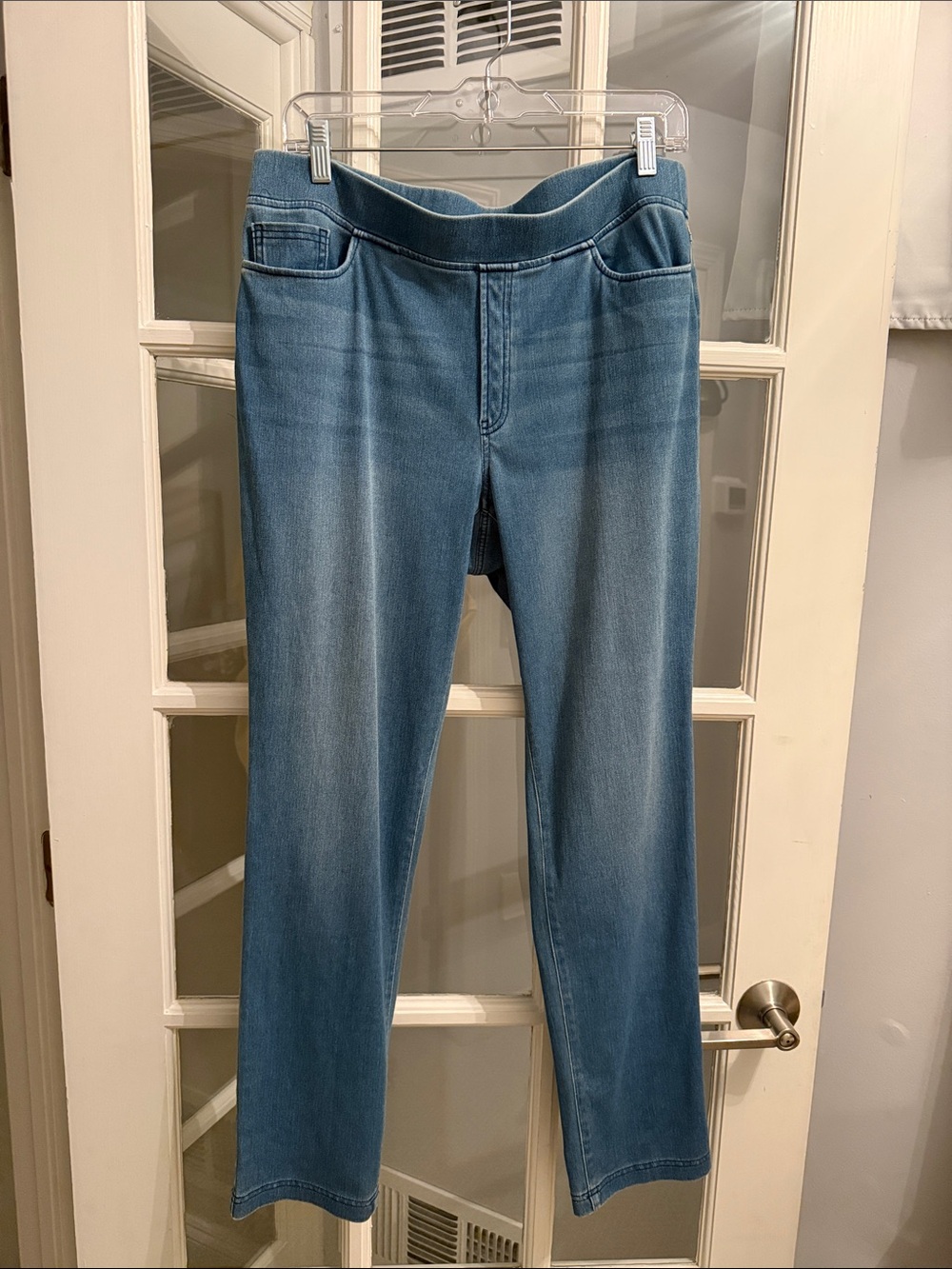 J. Jill Light Blue Straight-Leg Pull-On Jeans